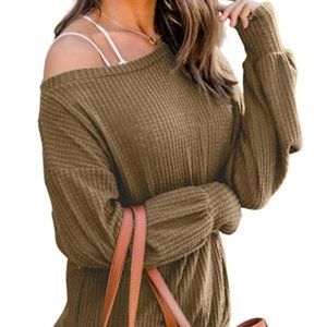 4 for $25 Waffle Knit Crew Loose Fitting Sweater